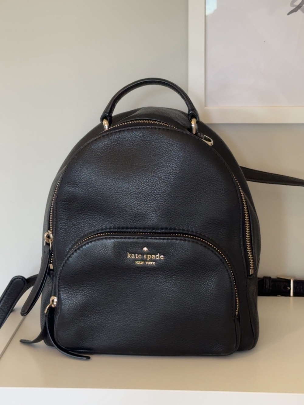 kate spade Jackson Pebbled Leather Mini Backpack with Gold Hardware